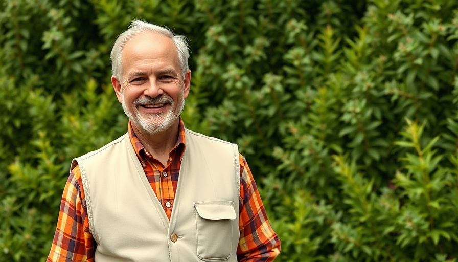 Man smiling in a garden represents Mana Pools conservation plan.