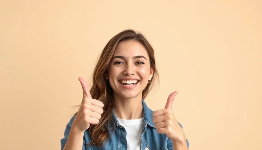 Cheerful woman giving thumbs-up for Transactional NPS Survey.