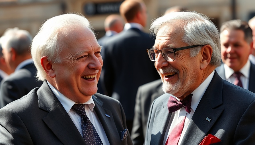 Distinguished older man smiling at outdoor event for Afrikaners' local solutions.