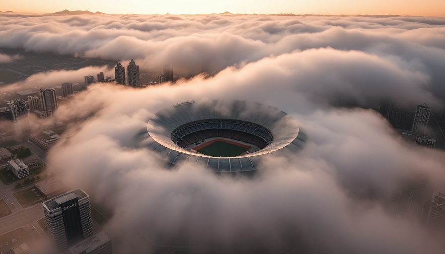 Majestic aerial view in Cape Town, city surrounded by mist.