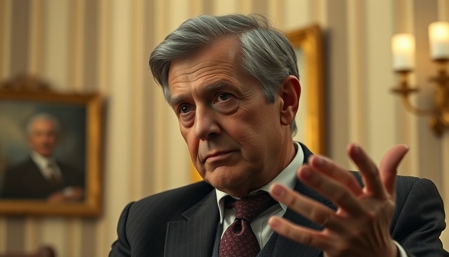 Distinguished older man with thoughtful expression in elegant setting.