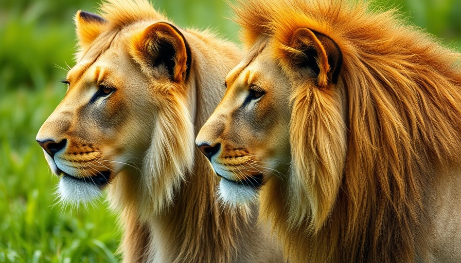 Air France repatriates trafficked lions, close-up of male and female lions.