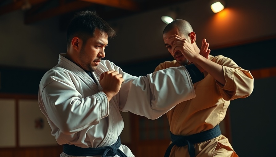 Martial artist performing a kick in a dojo, Radical Inhibition in Martial Arts concept.