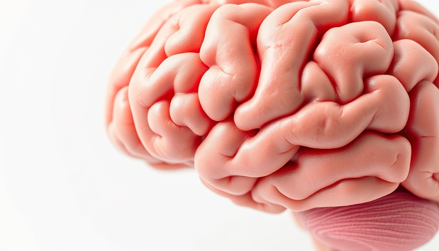 Realistic human brain model showing complex structures for mental health effects of traumatic brain injury.