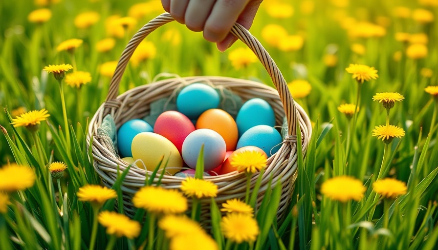 Egg Prices Soar: Colorful basket of Easter eggs in grass.
