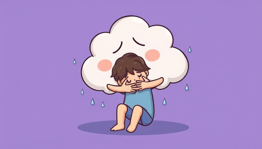 Cartoon of a cloud hugging a sad figure, symbolizing ways to release shame.
