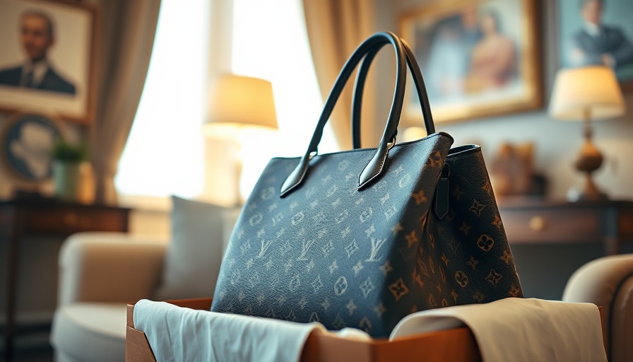 Louis Vuitton handbag unboxing in a refined setting.