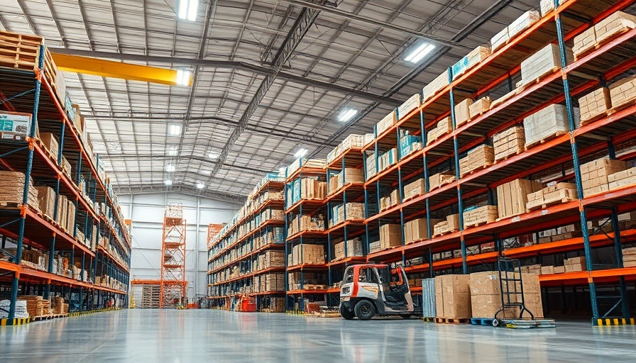 Modular warehousing solutions for business, organized warehouse.