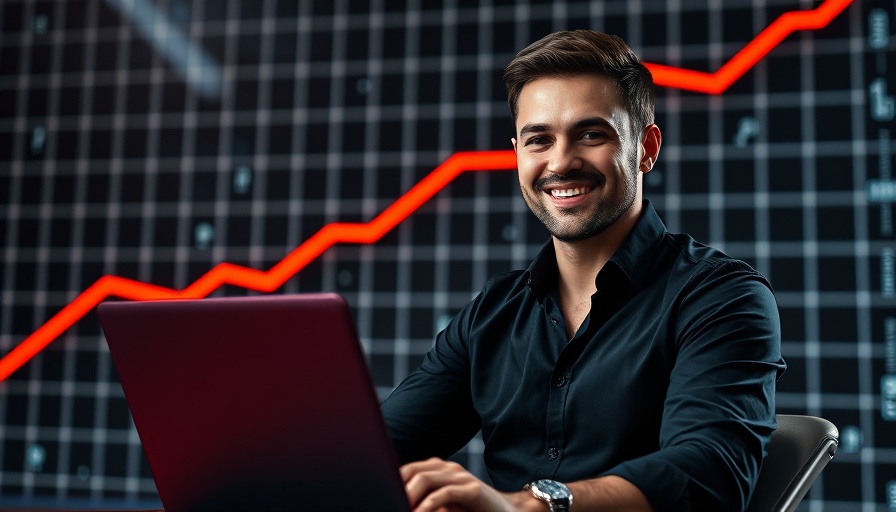 Google Business Profile Not Ranking: Man with laptop and graph.