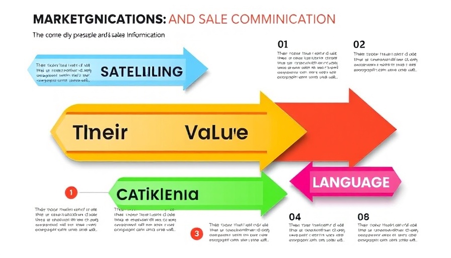 Three Rules of Marketing and Sales Communication infographic with colorful arrows.