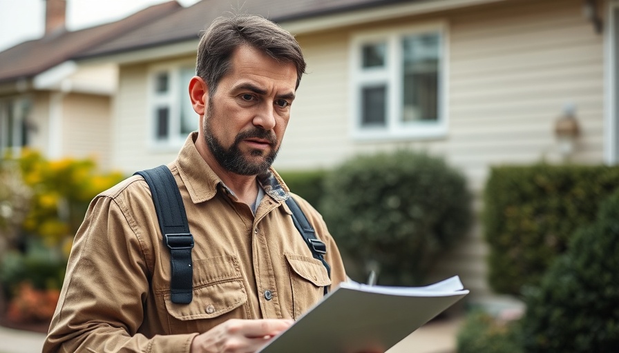 Home inspector assessing property, focus on detail.