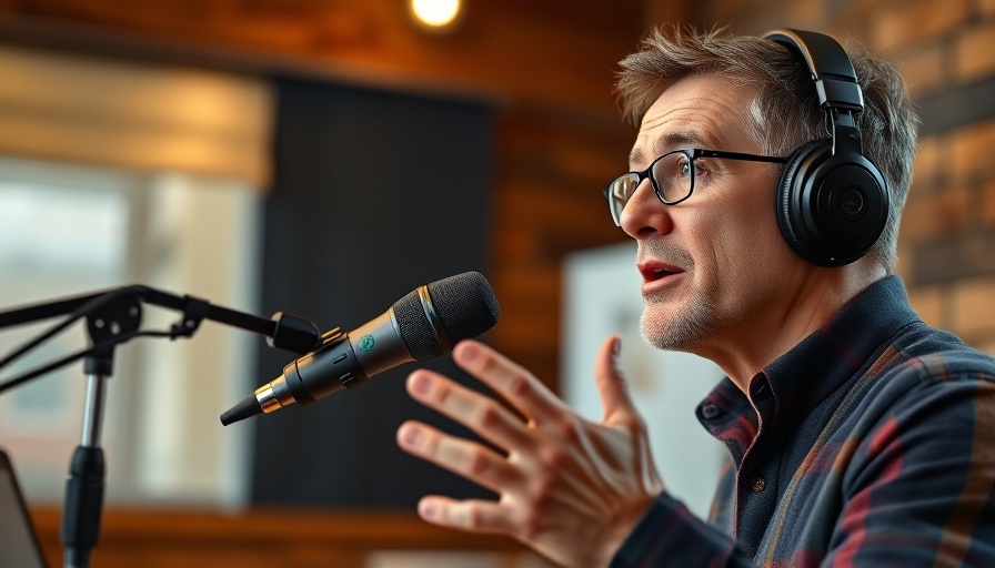Engaged speaker discussing how to maximize their time in a podcast studio.