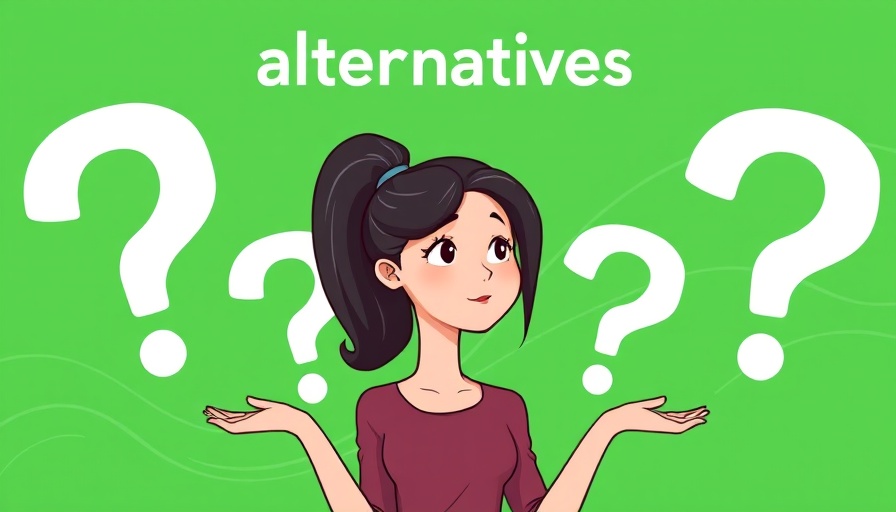 Illustration exploring best Loomly alternatives with questioning concept.