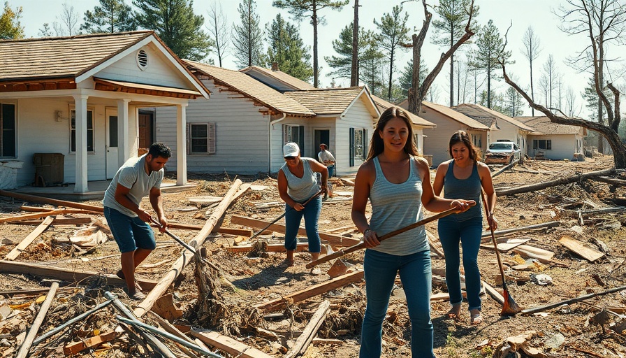 Southern U.S. storms recovery effort underway, community repairing damage.