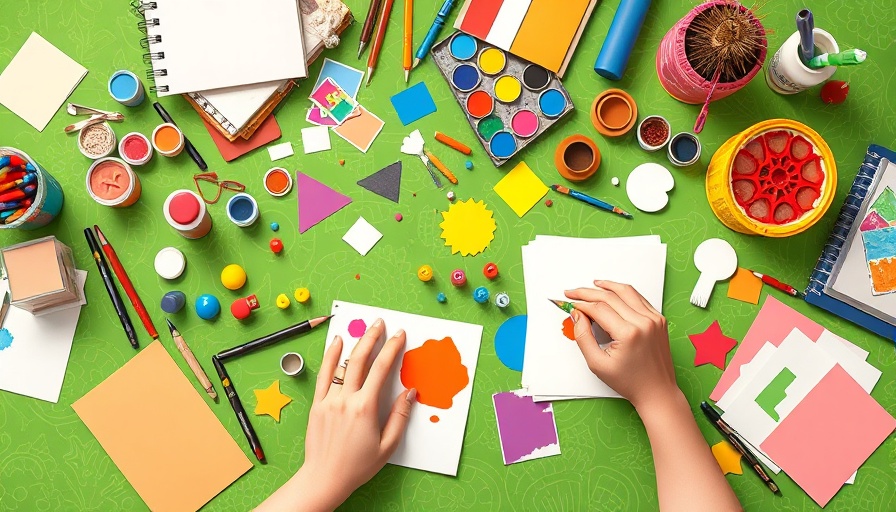 Creative art table setup for overcoming loneliness through creativity.