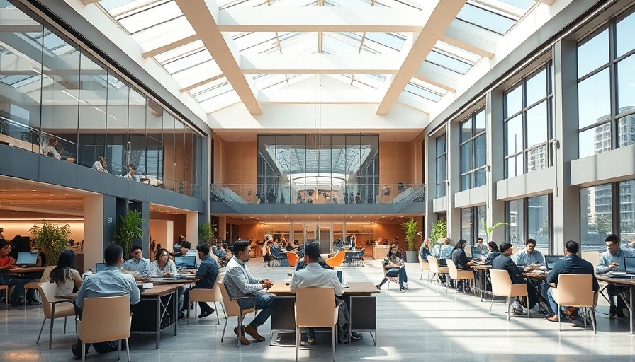 Inside a modern office, people conversing, Investing in Real Estate.
