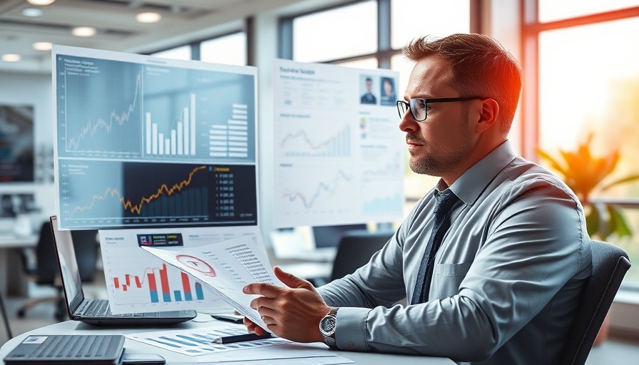 Businessman analyzing financial charts in modern office for Capital Gains Tax Guide