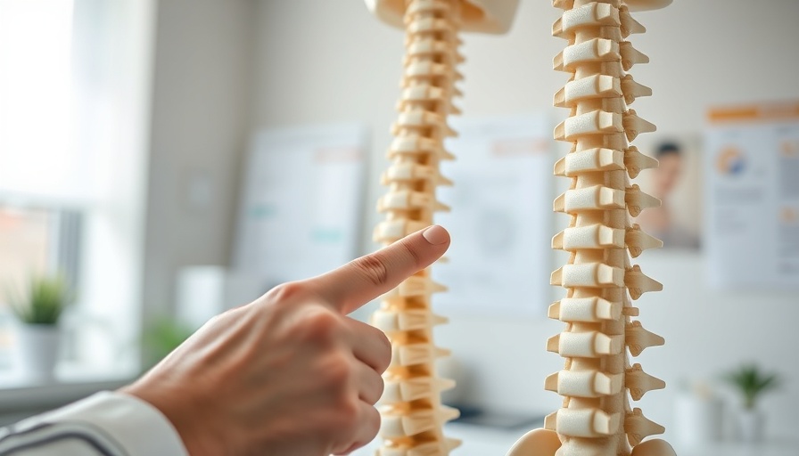 Chiropractor demonstrating benefits of chiropractic care using spine model.