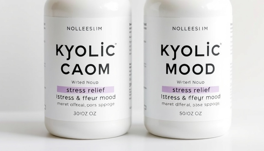 Holistic healing solutions for stress and anxiety supplements, minimalist packaging.