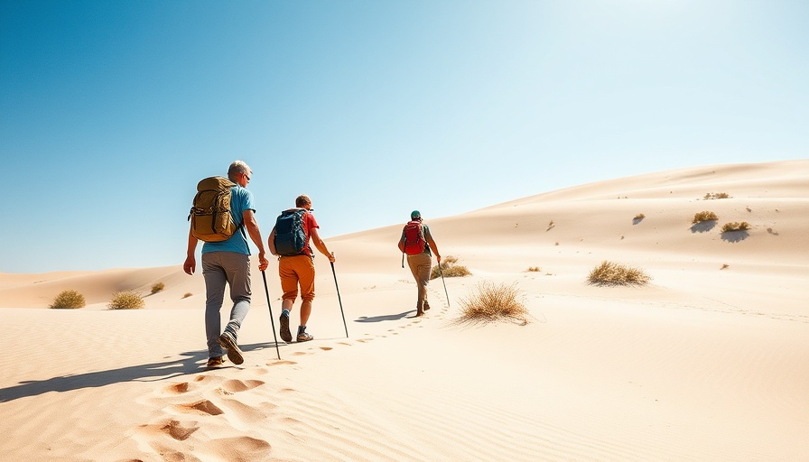 Hikers exploring South Africa coastal multiday hike on sandy dunes.