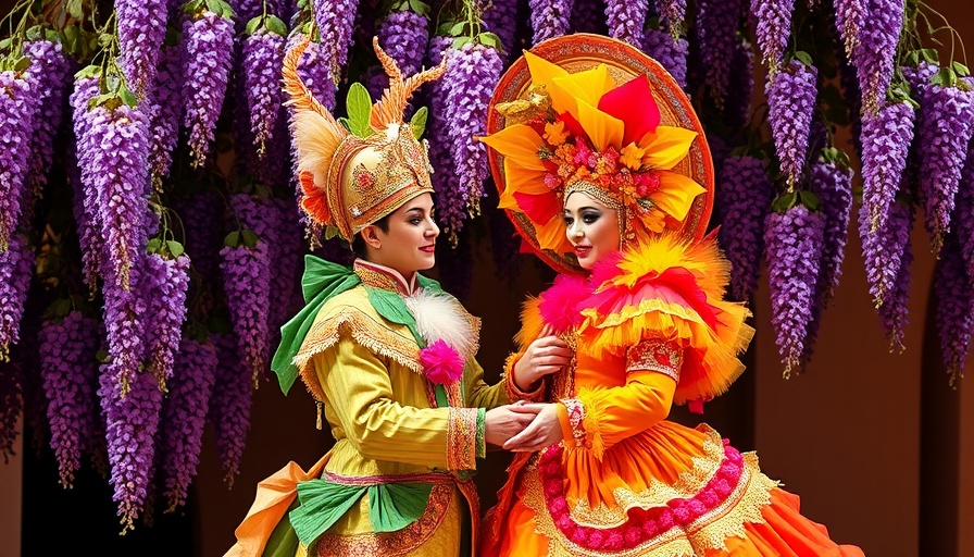 Theatrical scene from A Midsummer Night's Dream with vibrant costumes.