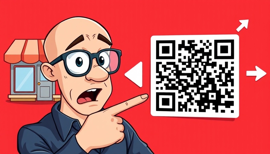 Google reviews QR codes concept with surprised man pointing at QR code