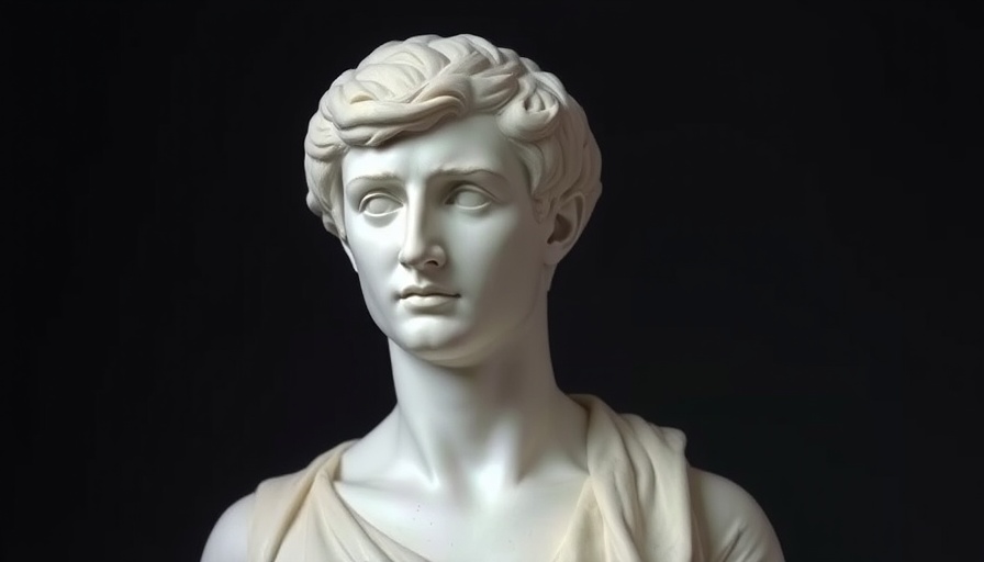 Classical marble bust with text 'Stoa Conversations On Ends Book II', addiction treatment options for parents.