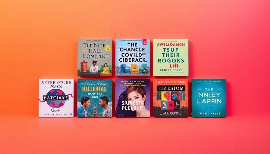 Colorful audio book covers for anxiety relief on gradient background.