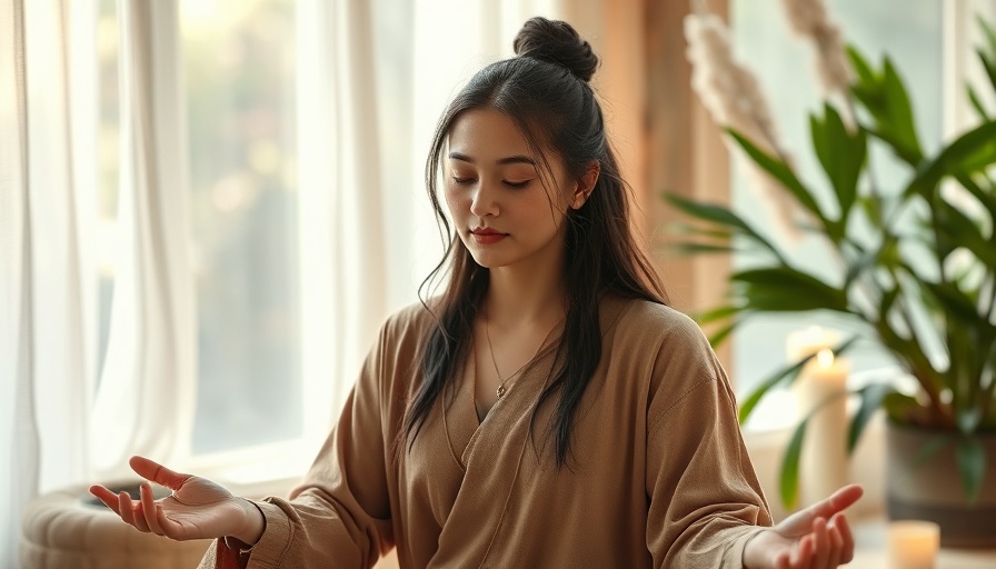Serene practitioner performing energy healing for anxiety relief.