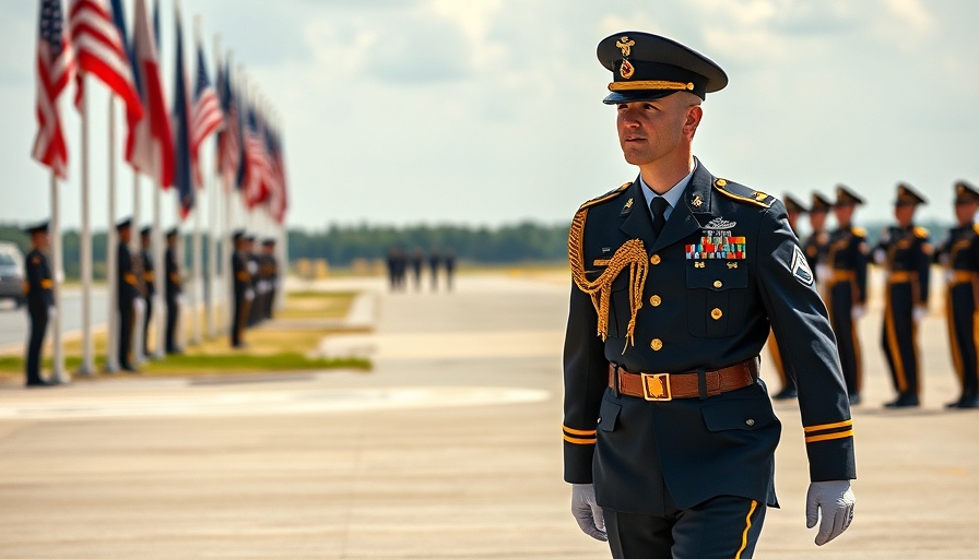 Regal military officer at ceremonial airstrip in Burkina Faso.