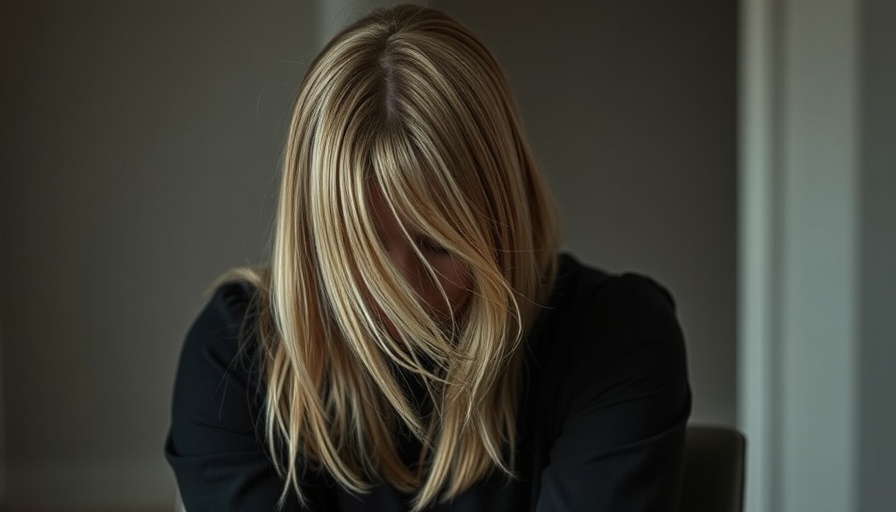 Blonde person hiding face, exploring mental health stigma.