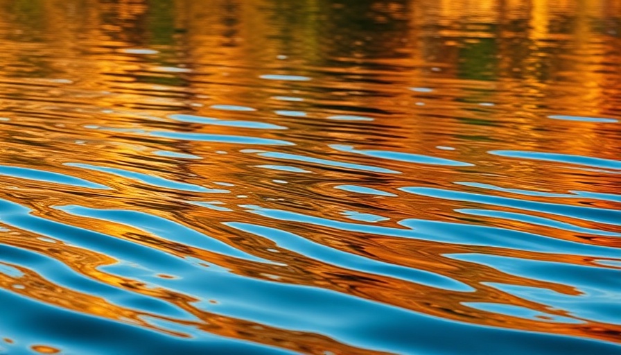 Vibrant autumn reflections on calm water, depicting tranquility.