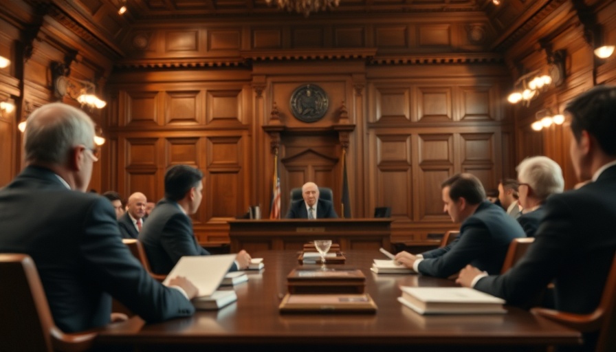 Courtroom scene portraying St. Paul kidnapping and drug trafficking charges.