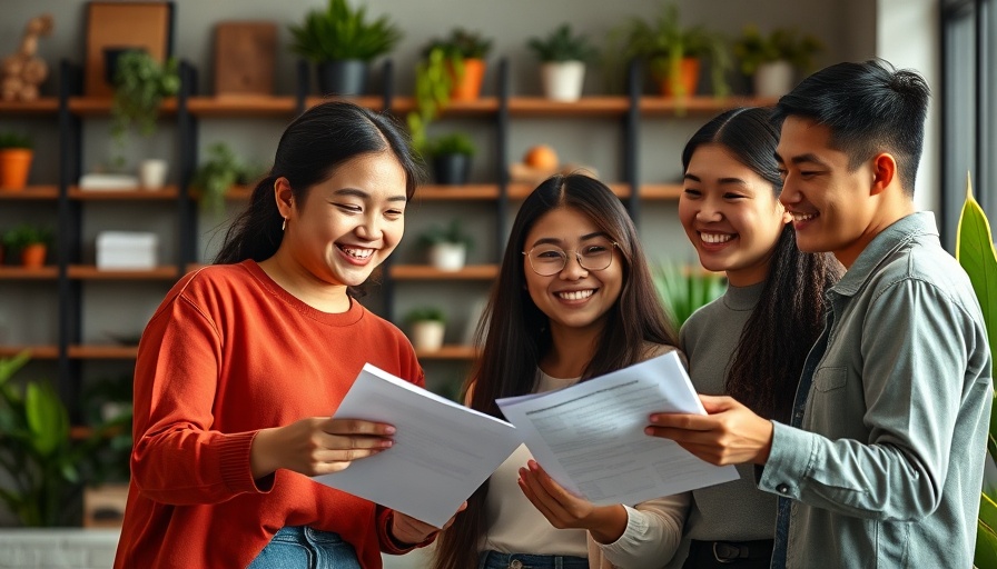 Young Filipino professionals collaborating in a modern office.