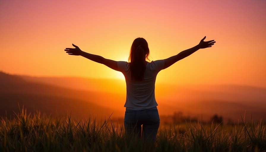 Silhouette of a woman embracing sunrise, symbolizing healing from cPTSD.
