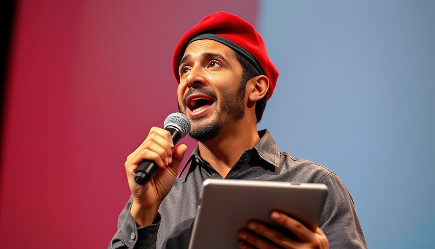 Speaker in red beret discussing Government of National Unity.