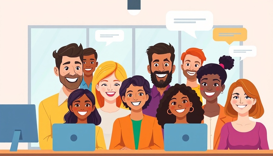 Illustration of coworkers in a virtual meeting, depicting workplace friendships and mental health.