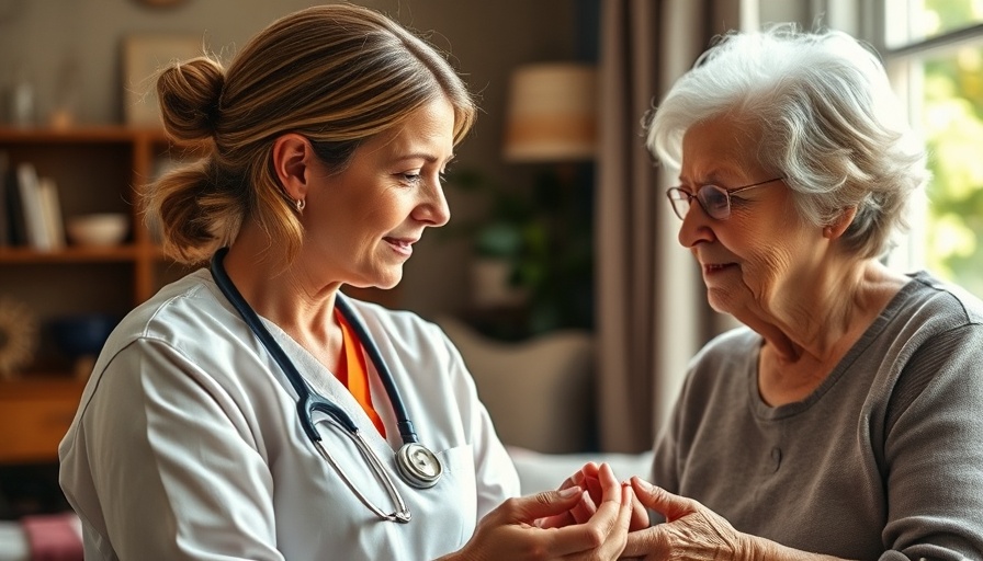 Nurse discussing vitamin levels with elderly woman for cognitive health.