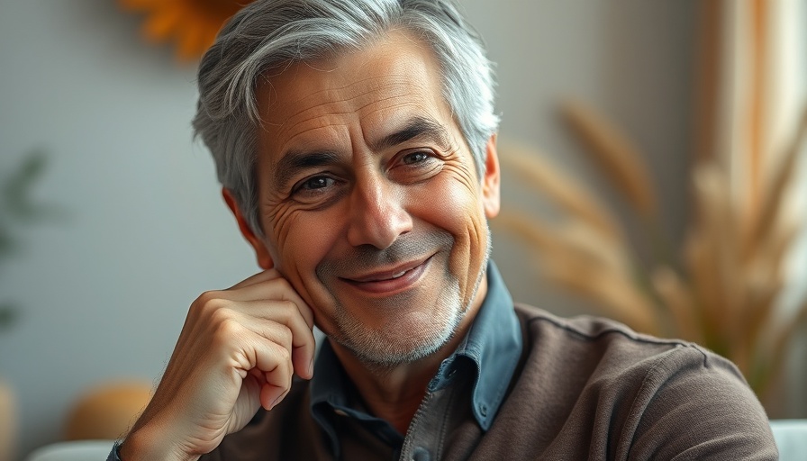 Patrick Duffy portrait with gentle smile in natural setting.