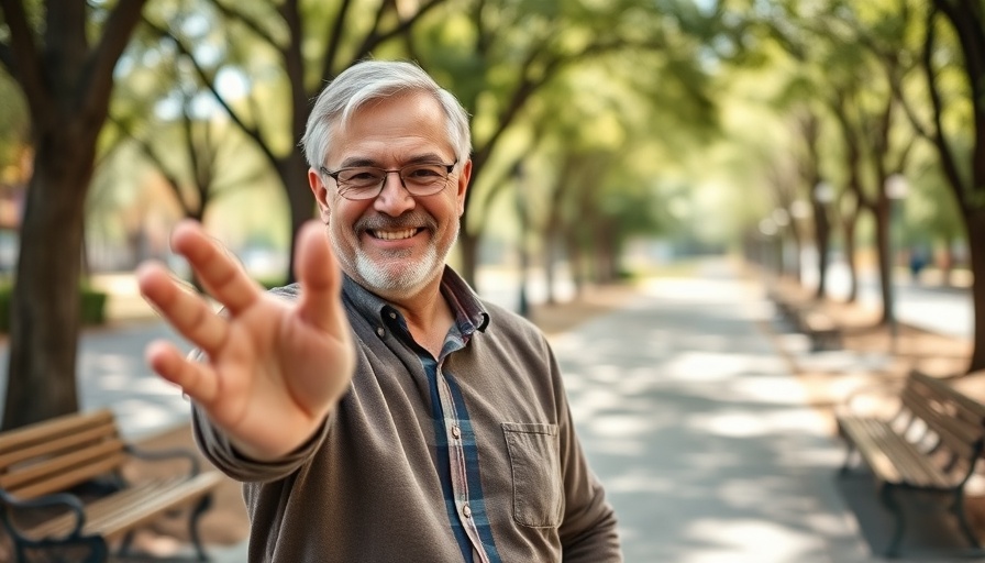 Friendly man demonstrating genuinely good man behaviors outdoors.