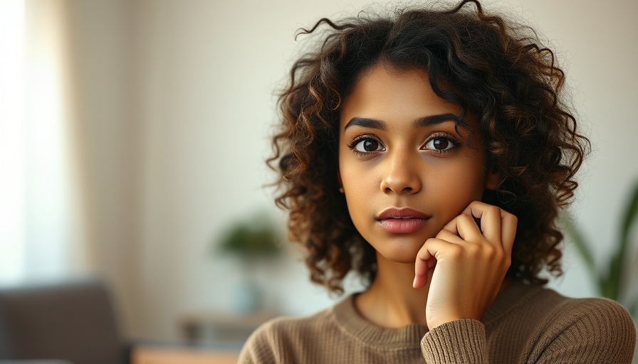 Young woman discusses keto diet and mental health in a warm setting.