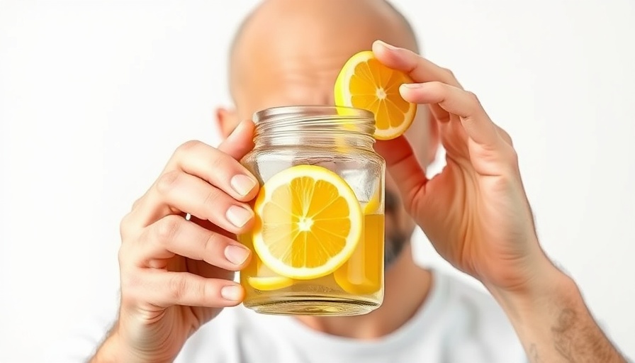 Man showing lemon remedy to clear mucus and phlegm naturally.