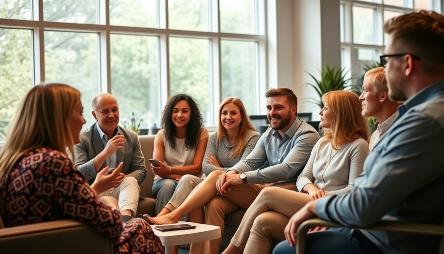 Exposure therapy group discussion for OCD session indoors.