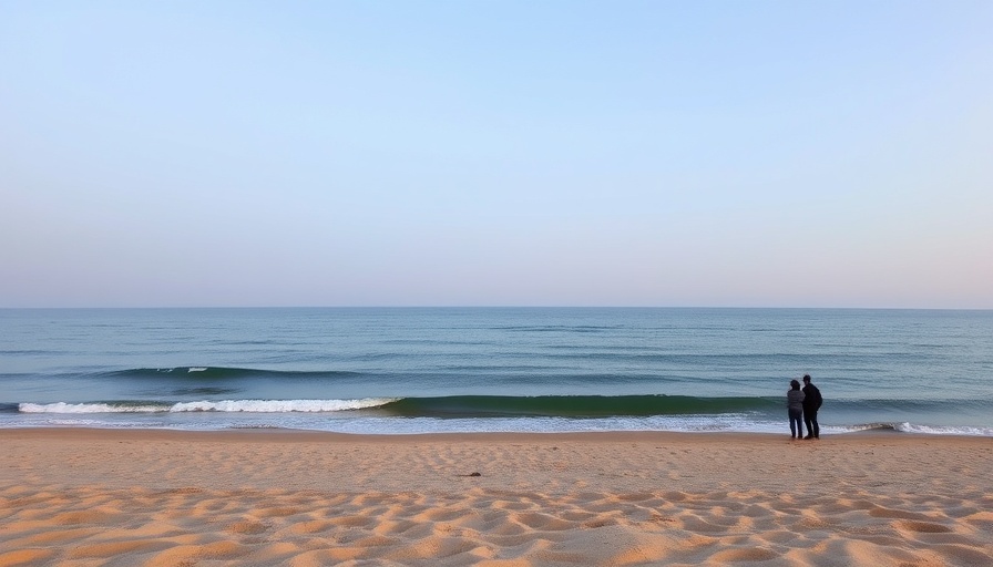 Serene South Africa beach at dawn with gentle waves.