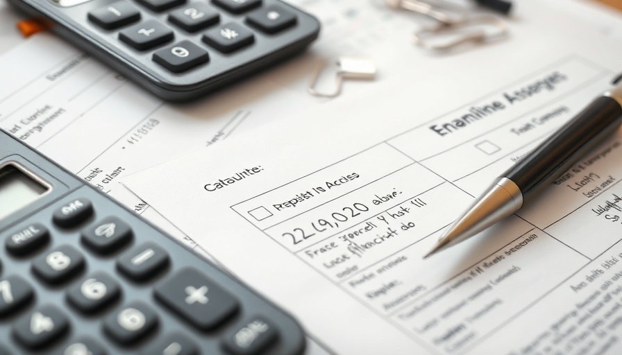 Financial papers on South African politics with notes and calculator.