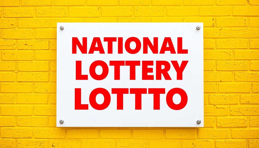 National Lottery Daily Lotto sign on yellow wall.