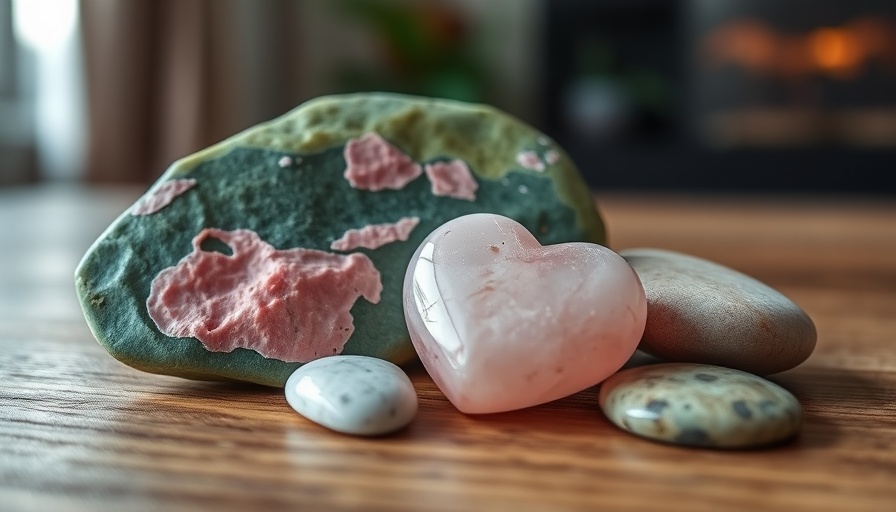 Crystals for Emotional Balance: green and rose quartz stones.