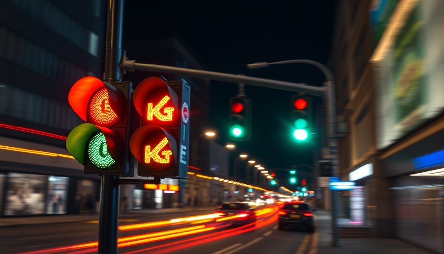 Brand strategy concept with vibrant city traffic lights.