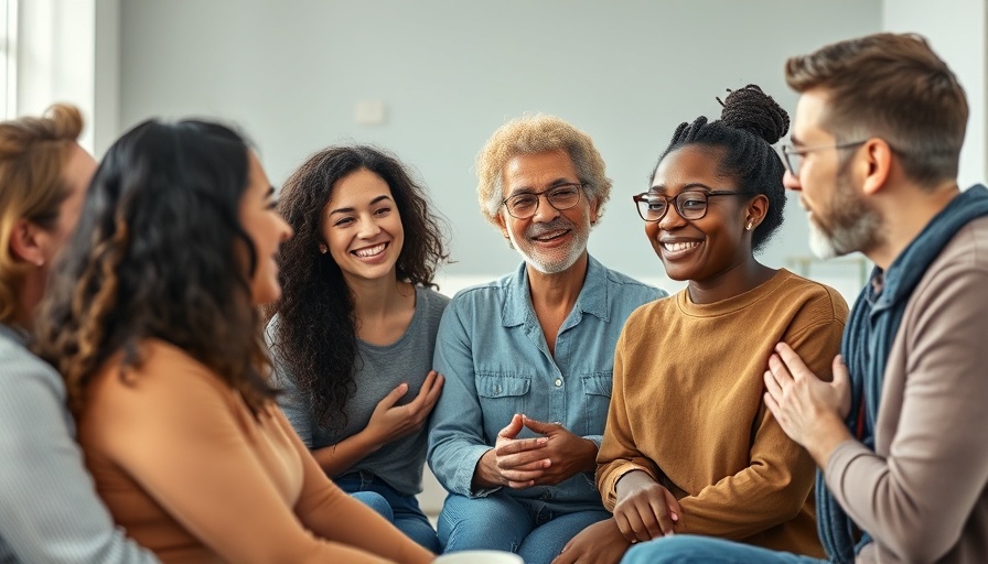 Supportive group therapy session for substance abuse recovery.