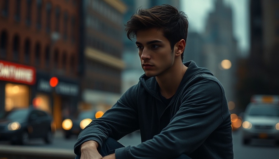 Somber young adult reflecting on anxiety disorders and identity.
